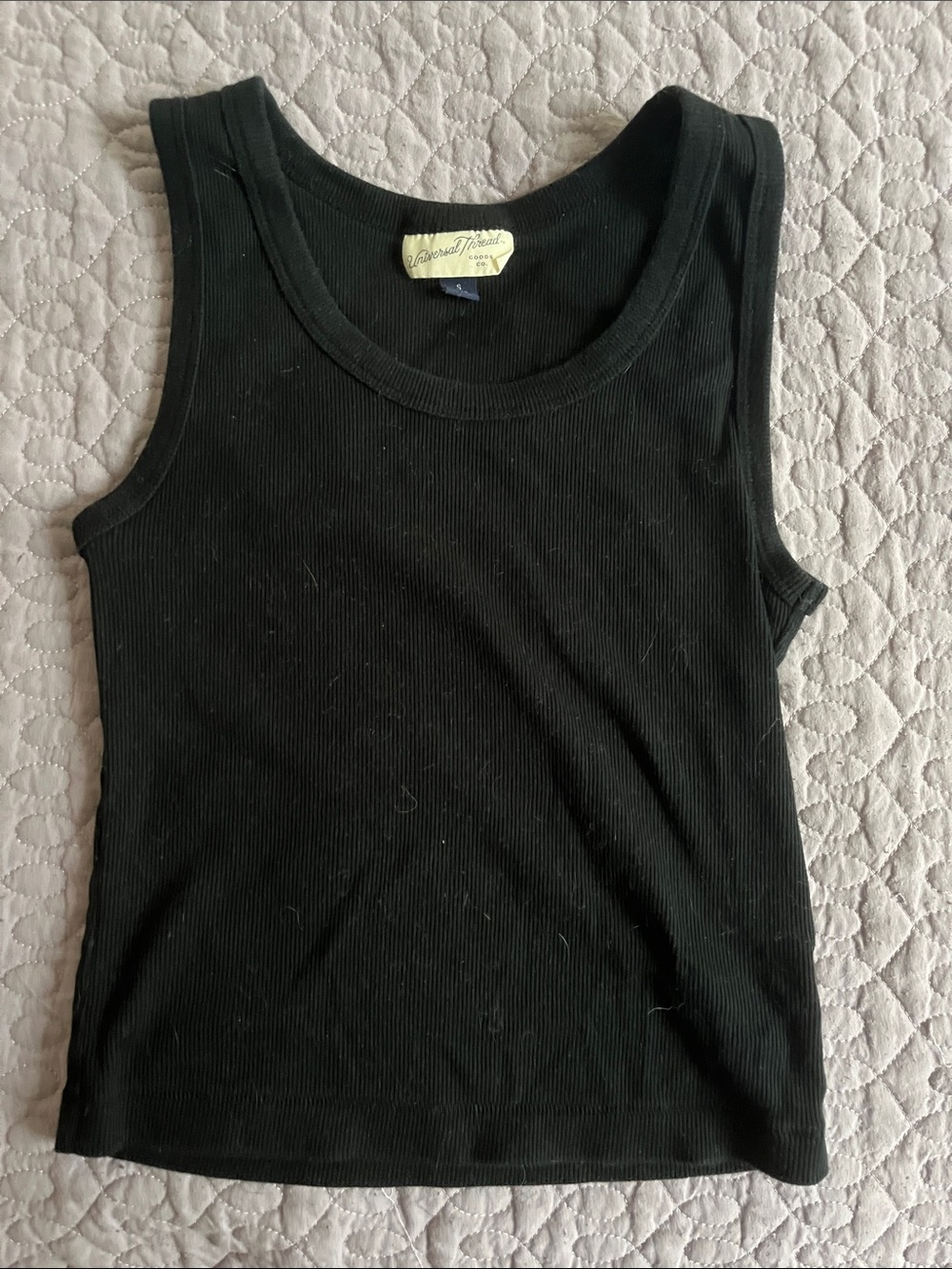 Universal Thread Black Ribbed Scoop Neck Tank